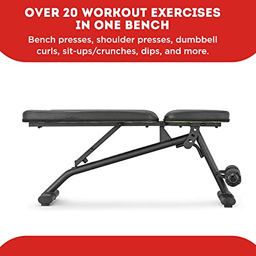 FITNESS WORLD Home Multi Functional Weight Workout Strength Training Multi-Purpose Fold able Incline Decline Exercise Bench for Home Gym, for Full Body Workout (Home Bench, 215 kg Limit)