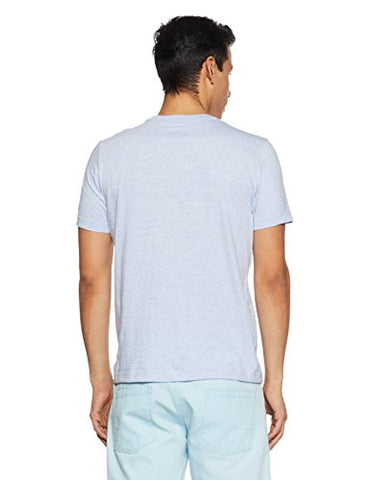 Image of US Polo Association Men's Solid Regular Fit T-Shirt (I633-901-PL_Pale Blue Melange_Large)