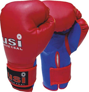 USI UNIVERSAL THE UNBEATABLE Bouncer Boxing Gloves Fight Training Glove for Boys - Senior Red Blue (S-m 10/12oz)