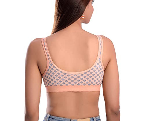 Image of Zielen Women's/Girls Cotton Sports Wear Non Padded Gym/Yoga/Workout Sports Bra (Pack of 3)