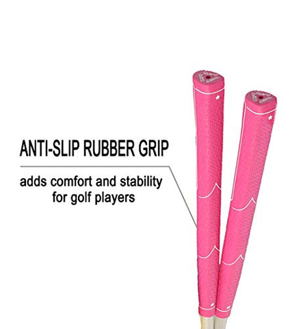 Image of Acstar Two Way Junior Golf Putter Kids Putter Both Left and Right Handed Easily Use 3 Sizes for Ages 3-5 6-8 9-12(Silver Head+Pink Grip,25 inch,Age 3-5)