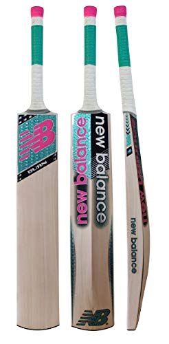 new balance Burn Kashmir Willow Cricket Bat with Bat Cover - Short Handle (Full Size) (Green and Pink), Wood