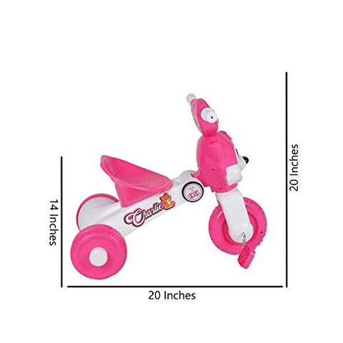 Image of Fun Ride Charlie Cat Foldable Tricycles with Music and Lights for Boys and Girls of 2-4 Years (Pink, Weight Upto 18 Kg)