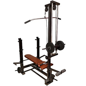 FIT KART Men's Only 20 in 1 Bench Home Gym Equipment with Twister and LAT Pull Down Handle, 2X2 Pipe- Black