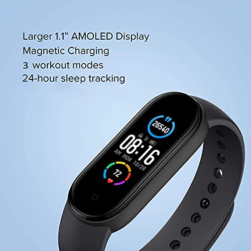 Tokdis Smart Band 5.0 – Fitness Band, 1.1-inch Color Display, USB Charging, 3 Days Battery Life, Activity Tracker, Men’s and Women’s Health Tracking, Beige Strap