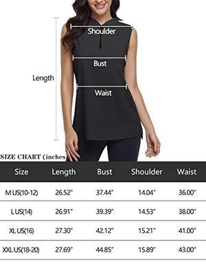 CHICHO Polo Shirts for Women,Mama Like UV Sport Top Sun Protection Golf Sleeveless Tops T-Shirt Moisture Wicking UPF50+ Tennis Tank Top Dry Fit Clothes Summer Wear Pink Large