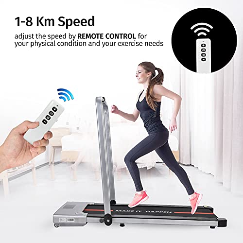 WELCARE MAXPRO PTM-X1 Under Desk Treadmill 2HP (Peak) Motorized Foldable PRE-INSTALLED Aerobic Treadmill, Walking PAD with LED Display