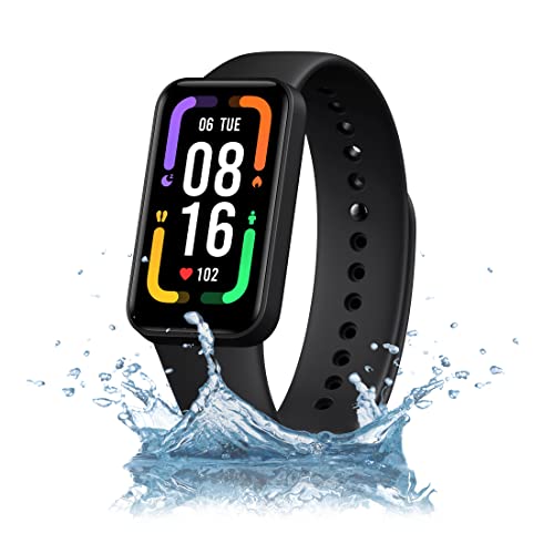 Redmi Smart Band Pro SportsWatch- 1.47” Large AMOLED Display, Always On Display, Continuous Sleep, HR, Stress and SPO2 Monitoring, 110+ Sports Modes, Women’s Health, 5ATM, 14 Days Battery Life, Black