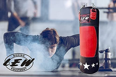 Image of LEW 4 FT Retro Two Tone Koskin Leather Heavy Bag Leather Punch Bag Boxing MMA Sparring Punching Training Kick Boxing Muay Thai with Hanging Chain