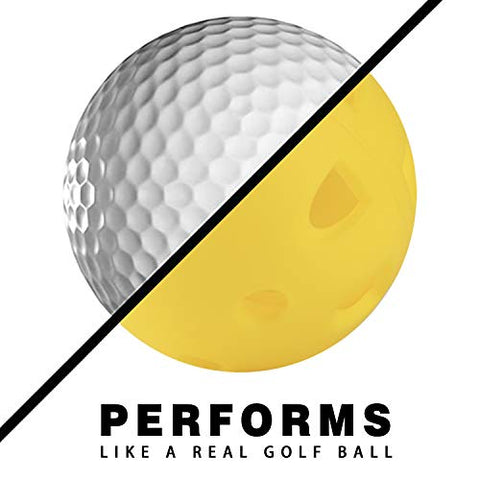 Image of Champkey IMPACTECH Hybrid Rubber Practice Golf Balls - Designed for True Practice，High Impact Training Golf Balls ，Indestructible and Resistant to Dents (Yellow, 12 Pack)