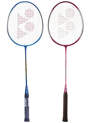 Yonex GR 303 Aluminum Badminton Racquet Combo, G3 (Blue/Red, Set of 2)