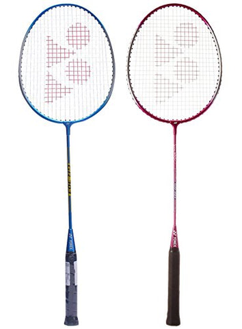 Image of Yonex GR 303 Aluminum Badminton Racquet Combo, G3 (Blue/Red, Set of 2)