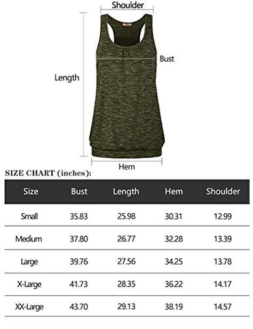 Image of Miusey Exercise Tops for Women, Ladies Sleeveless Scoop Neck Racerback Tank Workout Athletic Activewear Junior Yoga Running Sports Fitness Shirt Blue-3 M