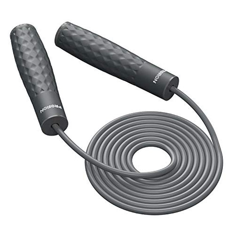 Image of PROIRON Weighted Skipping Rope (GRAY)1LB, Weighted Jump Rope Extra Thick 7mm, Skipping Rope Adult for Women Men, Heavy Jump Rope for Exercise, Boxing, Fitness (Adjustable Speed Rope 3M Long)