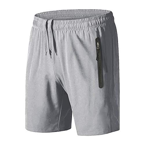 BIYLACLESEN Men's Sportswear Running/Training Shorts with Zip Pockets