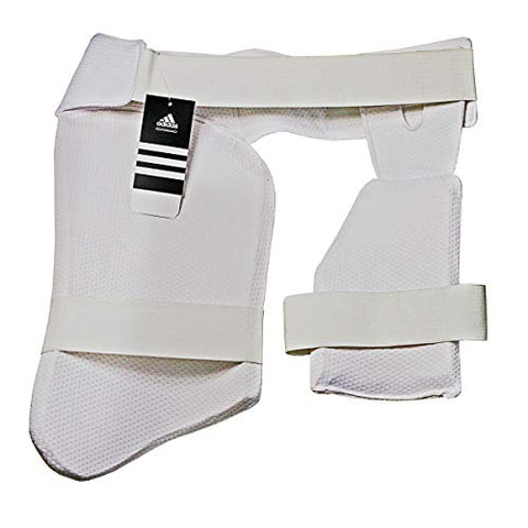 Image of Adidas Youth XT 2.0 Double-Knit-Fabric Cricket Dual Thigh Guard, White (Youth)