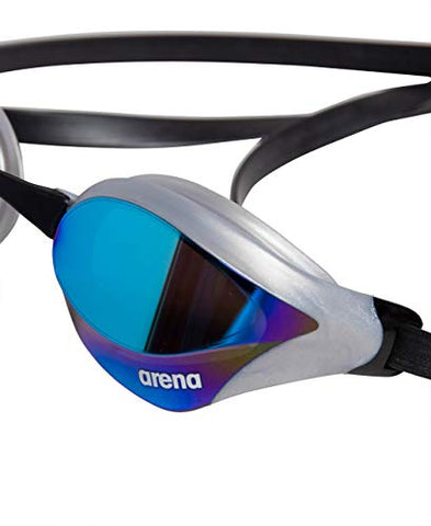 Image of Arena Cobra Core Swim Goggles for Men and Women, Blue/Silver, Swipe Anti-Fog Mirror (New)