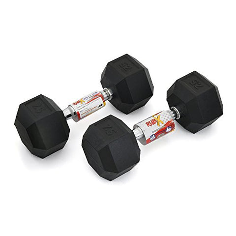 Image of RUBX Rubber Coated Professional Exercise Hex Dumbbells (Pack of Two) (10)