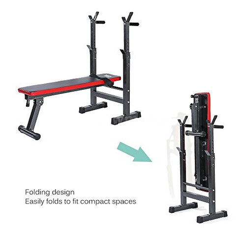 Image of KOBO ADJUSTABLE HOME GYM WEIGHT BENCH PRESS EXERCISE EQUIPMENT SEAT SQUAT STAND DIP