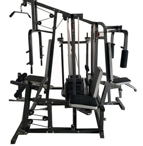 Lifeline Fitness 7 Station Multi Home Gym HG 700 with 3 Weight Stack All in One Machine for Multiple Muscle Training