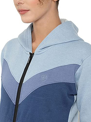 CHKOKKO Fleece Zipper Long Sleeve Hooded Women's Tracksuit Pink size -S