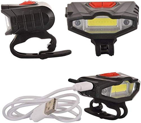 Image of Inditradition Combo of Bicycle Bike Front Headlight (Rechargeable) & Laser LED Rear Tail Light (Battery) (Pack of 2)