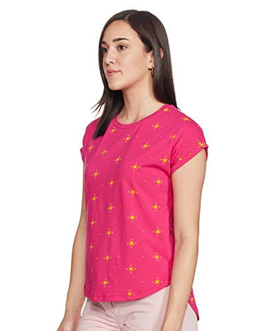 Image of Amazon Brand - Myx Women's Loose T-Shirt (PAG 103_Mustard and Rasperry XXX-Large)