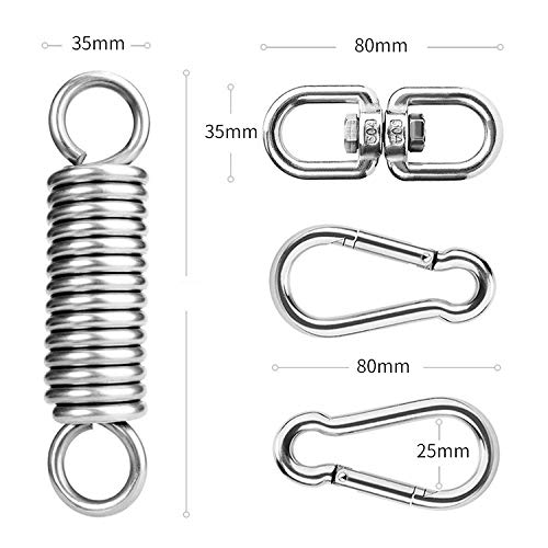 MEICOCO Professional Heavy Bag Hardware Saver Kit 450 LB Capacity Spring, Steel Suspension with 2 Spring Snap Hook Carabiners