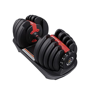 Shapes Fitness - The Ultimate Adjustable Dumbbell | 1 Piece | 15 Adjustments From 2.5kg To 24kg | For Home Gym | For Men & Women Fitness and Home Workout | Red