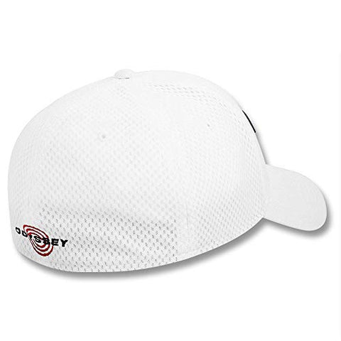 Image of Callaway 2019 Men's Performance Series Mesh Fitted Golf Cap (White|Navy|Silver, S | M)