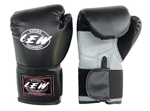 LEW 10OZ Black/Grey Training Boxing Gloves