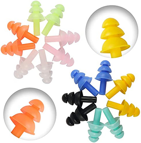 Image of UPINS 14 Sets Waterproof Swimming Earplugs Nose Clips Silicone Swim Training Protector Plugs with Box Package