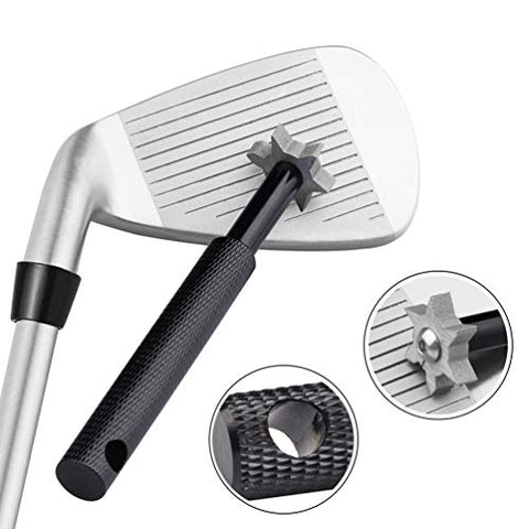 Image of Golf Club Groove Sharpener, Golf Club Cleaner and Iron Wedge Groove Sharpener Tool with 6 Carbide Tungsten Steel Cutters, Golf Club Re-Grooving Cleaning Tool 6-Tip, Golf Accessory (Black)