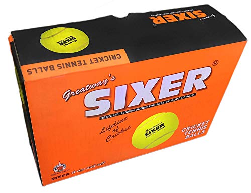 SIXER Rubber Cricket Tennis Balls (Maroon, Standard)