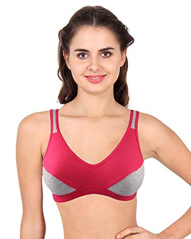 Image of Style Stock Women's Cotton Gym Wear Daily Workout Sports Bra (Combo Color Maroon, Pink, Skin, Red, Blue, Black , Pack of 6 Size 32)