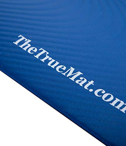 Image of The True Mat Yoga and Exercise Mat (10-12 mm Thick; 6 x 2 Feet), Ocean Blue