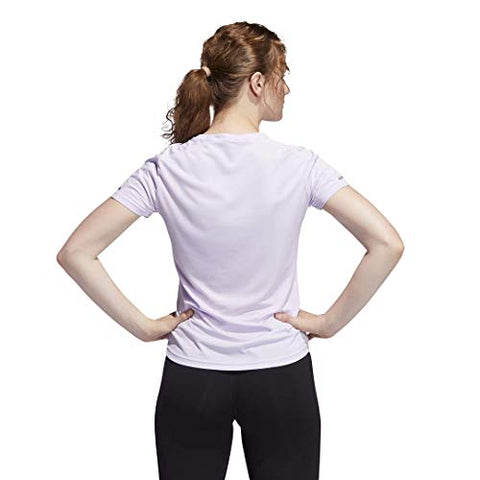 Image of adidas Women's Run 3-Stripes Tee Purple Tint Medium