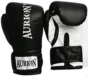Aurion Boxing Gloves 8 oz 10oz 12oz 14oz 16oz Boxing Gloves for Training Punching Sparring Punching Bag Boxing Bag Gloves Punch Bag Mitts Muay Thai Kickboxing MMA Martial Arts Workout (Black, 10 Oz)