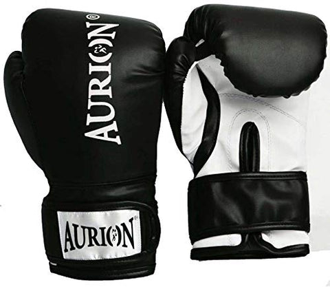 Image of Aurion Boxing Gloves 8 oz 10oz 12oz 14oz 16oz Boxing Gloves for Training Punching Sparring Punching Bag Boxing Bag Gloves Punch Bag Mitts Muay Thai Kickboxing MMA Martial Arts Workout (Black, 10 Oz)