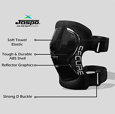 Image of jaspo SX PVC 4 Protective Set Suitable for Age Group Upto 12 Years Old (Black, Small)