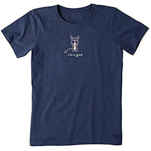 Life is Good Womens Vintage Crusher Graphic T-Shirt, Horse Darkest Blue, X-Large