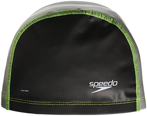 Speedo Stretch Fit Swim Cap (Black/Silver, Large/X-Large)