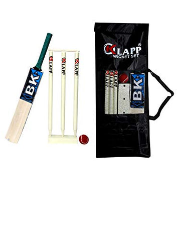 Image of Klapp Smart Addition Popular Willow Cricket Kit with Stumps and Cricket Ball for Boys and Adult (Multicolour, 5)
