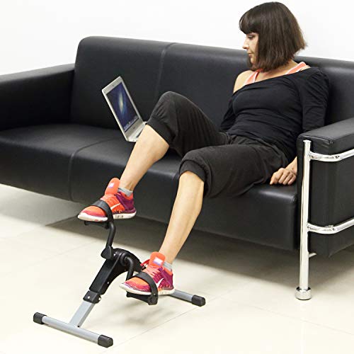 AGM Folding Pedal Mini Portable Arm Leg Under Desk Bike, Foot, Hand Cycle, Peddler Exercise Machine for Elderly Men Women