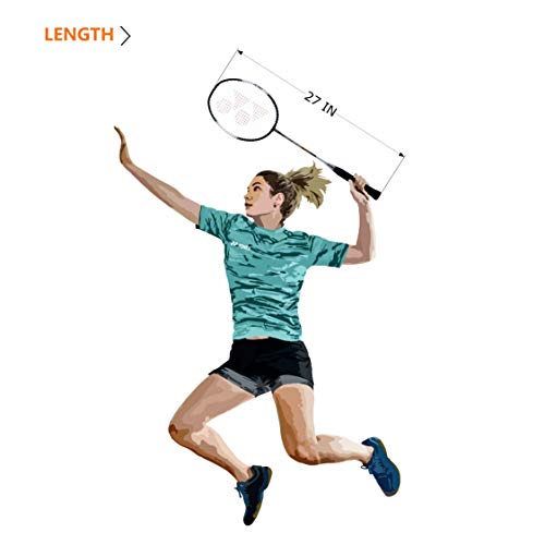 YONEX ZR 100 Light Aluminium Badminton Racquet with Full Cover (Black) Set of 2