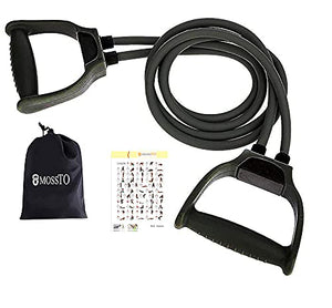 Mossto Double Toning Resistance Tube Heavy Quality Exercise Band for Stretching, Full Body Workout, Home Gym and Toning with Bag for Men and Women (Black)