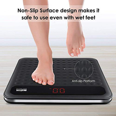 Image of MEDITIVE Digital Human Weight Scale, Anti-Slip Fiber Body Weighing Machine 180 Kg (Black)