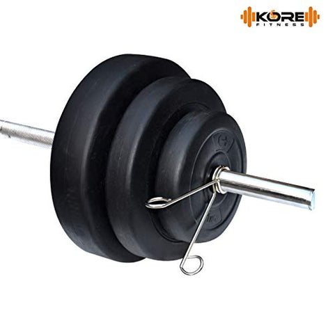 Image of Kore PVC 30 Kg Home Gym Set With One 4 Ft Plain Rod And One Pair Dumbbell Rods, Multicolour