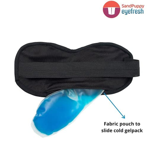 Image of SandPuppy EyeFresh - Reusable Cool Gel Eye Mask - Pack Of 2 | Ideal For Puffy Eyes And Dark Circles | Universal Fit, Black, One Size