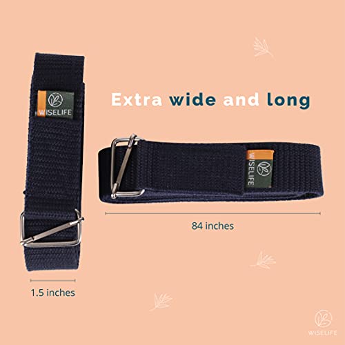 WiseLife Yoga Stretch Belt/Strap - Navy Blue